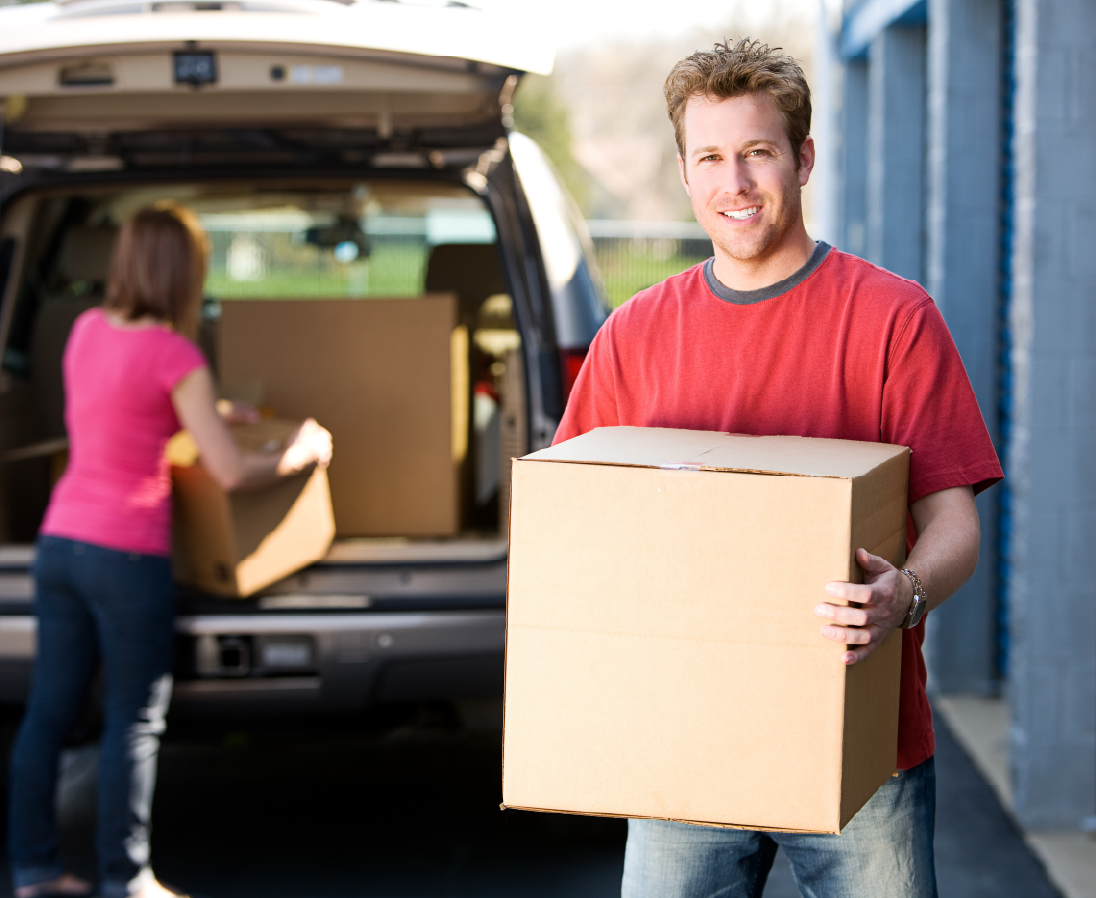 Man with box-01 Self Storage in Santa Fe, New Mexico